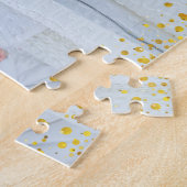 Foto Merry Bright Script Gold Glitzer Red Holiday Puzzle (Seite)