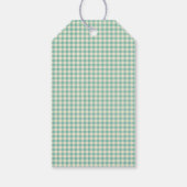 Foto Merry Christmas Green Kariert Gingham Rustic Geschenkanhänger (Rückseite)