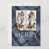 Foto Merry Navy Gold Weihnachtskarte Feiertagskarte (Vorderseite)