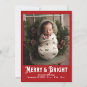 Foto Merry und Bright Birth Ankündigung (Vorderseite)