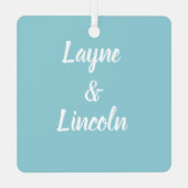 FOTO METAL Ornament mit Namen auf der Rückseite. (Rückseite)