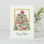 Foto Mexican Colorful Tree Frohe Weihnachtskarte Einladung (Stehend Vorderseite)