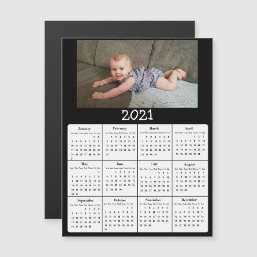 Foto Mini-Kalender 2021 Magneteinladung (Vorne/Hinten)