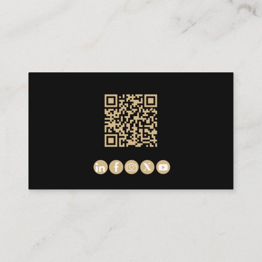 Foto Minimal Moderner Beruflicher QR Code Gold Visitenkarte (Rückseite)