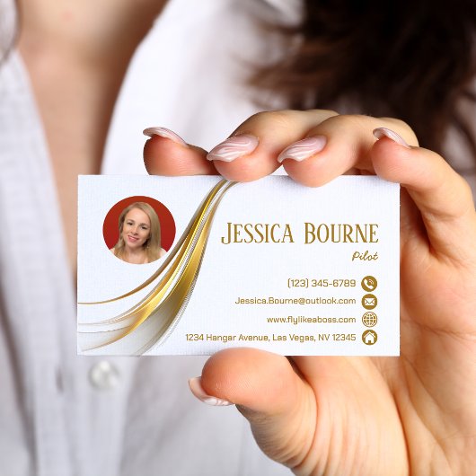 Foto Minimal Moderner Beruflicher QR Code Gold Visitenkarte