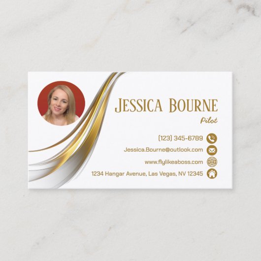 Foto Minimal Moderner Beruflicher QR Code Gold Visitenkarte (Vorderseite)