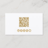 Foto Minimal Moderner Beruflicher QR Code Gold Visitenkarte (Rückseite)