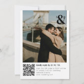 Foto Minimal Moderner QR Code Einfache Hochzeit Einladung (Rückseite)