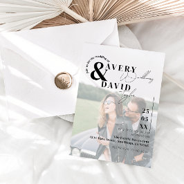 Foto Minimal Modernes Foto Einfache Hochzeit Einladung