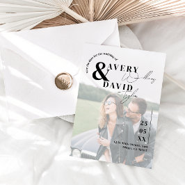 Foto Minimal Modernes Foto Einfache Hochzeit Save The Date