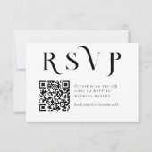 Foto Minimal Schwarz und Weiß Einfache Hochzeit RSVP Karte (Vorderseite)