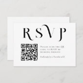Foto Minimal Schwarz und Weiß Einfache Hochzeit RSVP Karte (Vorne/Hinten)