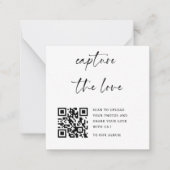 Foto-Minimal Share the Liebe QR Code Table Cards Mitteilungskarte (Vorderseite)