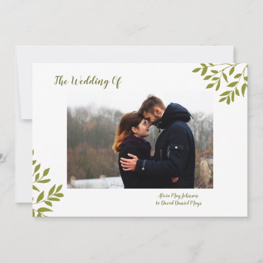 Foto Minimale Hochzeitseinladung Einladung (Vorderseite)