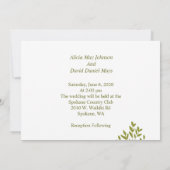 Foto Minimale Hochzeitseinladung Einladung (Rückseite)