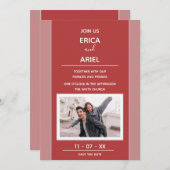Foto Minimalismus Rose Burgundrahmen Einladung (Vorne/Hinten)
