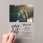 Foto-Minimalist Save-the-Date Acryleinladungen (Insitu (Handheld))