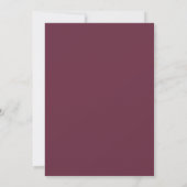 Foto Minimalistisch Burgundy White Script Wedding  Einladung (Rückseite)