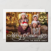 Foto Minimalistisch Frohe Weihnachtskarte Ankündigung (Vorne/Hinten)