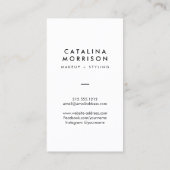 Foto Minimalistisch Makeup Artist Brushes Visitenkarte (Rückseite)