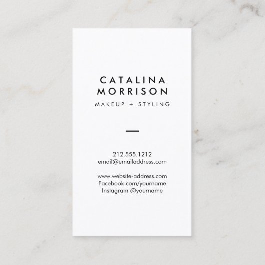 Foto Minimalistisch Makeup Artist Red Lips Visitenkarte (Rückseite)