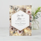 Foto Minimalistisch Mason Jar Wedding Save The Date (Stehend Vorderseite)