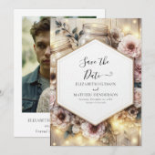 Foto Minimalistisch Mason Jar Wedding Save The Date (Vorne/Hinten)
