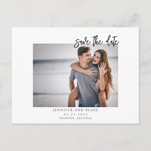Foto Minimalistisch Save the Date Postkarte (Vorderseite)