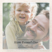 Foto Minimalistisch Vatertag Glasuntersetzer (Vorderseite)