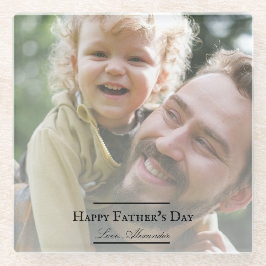 Foto Minimalistisch Vatertag Glasuntersetzer (Vorderseite)