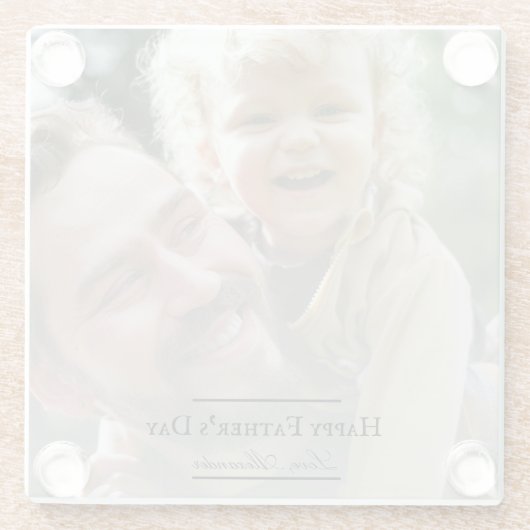 Foto Minimalistisch Vatertag Glasuntersetzer (Rückseite)