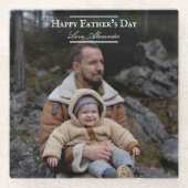 Foto Minimalistisch Vatertag | weiß Glasuntersetzer (Vorderseite)