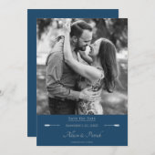 Foto Minimalistische Pfeile | Marseille Blue Save The Date (Vorne/Hinten)