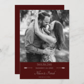 Foto Minimalistische Pfeile | Rot Save The Date (Vorne/Hinten)