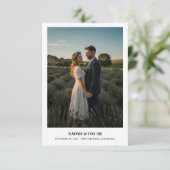 Foto "Minimalistische Zieladresse" Hochzeit speich Save The Date (Stehend Vorderseite)