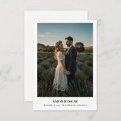 Foto "Minimalistische Zieladresse" Hochzeit speich Save The Date (Vorne/Hinten)