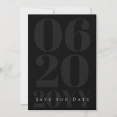 Foto Minimalistischer schwarzer Fetttyp Save The Date (Vorderseite)