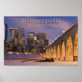 Foto Minneapolis Minn Skyline | Steinbogenbrücke Poster (Vorne)