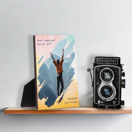 Foto mit Aquarellfarbe Pinselstrich Fotoplatte