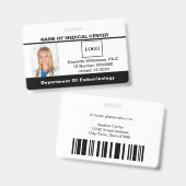 Foto mit Barcode-ID für Krankenhäuser Medizinische Ausweis (Front & Back)