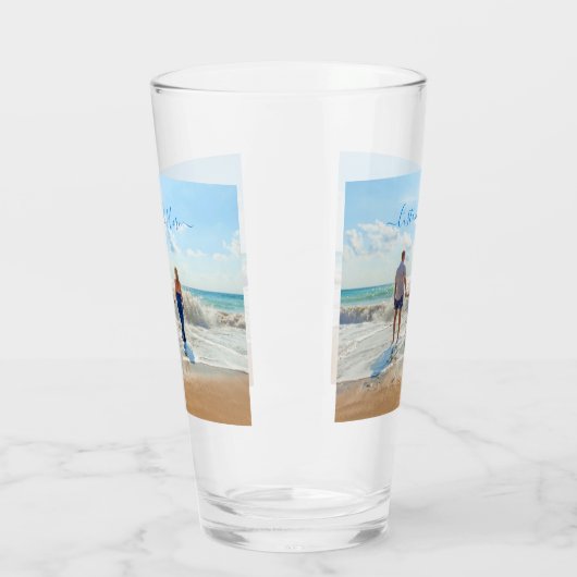 Foto mit benutzerdefiniertem Text Glas (Links)