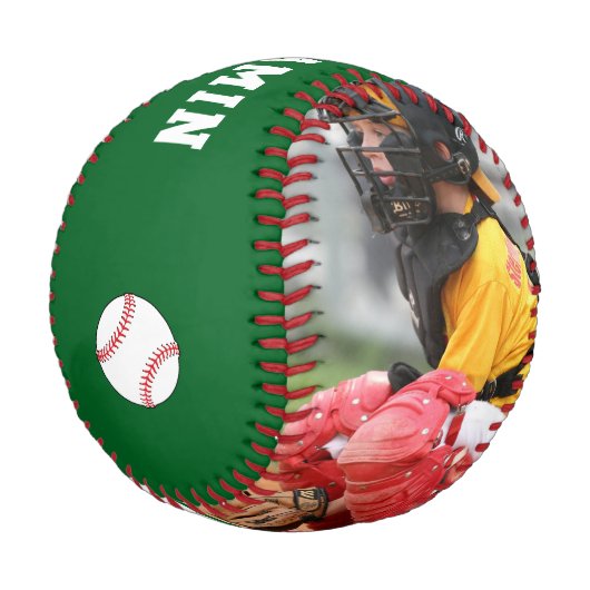 Foto mit benutzerdefinierten Baseball-Player-Namen Baseball (Schrägansicht)