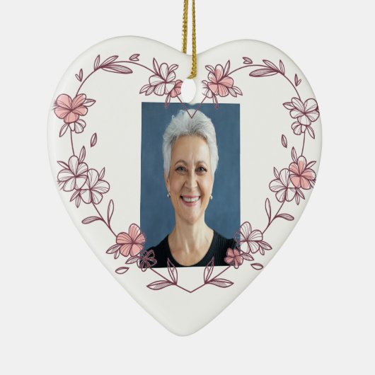 Foto mit benutzerdefinierten Datumsnamen Wasserfar Keramik Ornament (Rechts)