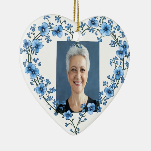 Foto mit benutzerdefinierten Datumsnamen Wasserfar Keramik Ornament (Rechts)