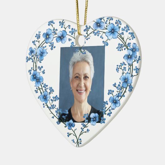 Foto mit benutzerdefinierten Datumsnamen Wasserfar Keramik Ornament (Links)