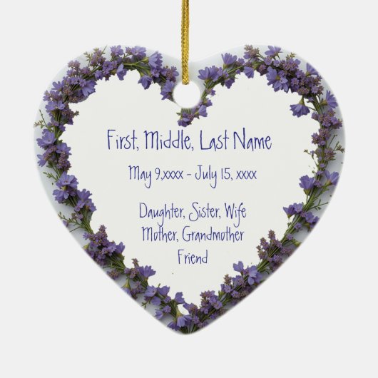 Foto mit benutzerdefinierten Datumsnamen Wasserfar Keramik Ornament (Hinten)