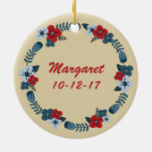 Foto mit benutzerdefinierten Namen Datum skandinav Keramikornament (Hinten)