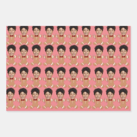 Foto mit benutzerdefinierter Oberfläche Gingerbret Geschenkpapier Set (Vorderseite 2)