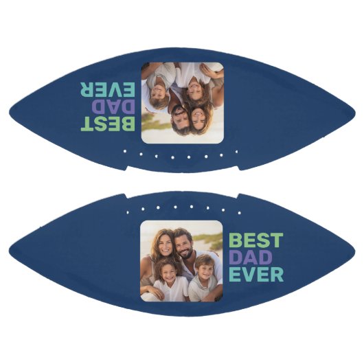Foto mit Bestem Vater je - Whimsisches Grüßen Blau Football (Paneele)
