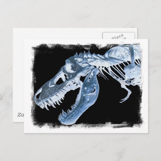 Foto mit blauen und schwarzen T-Rex-X-Ray-Knochen Postkarte (Vorne/Hinten)